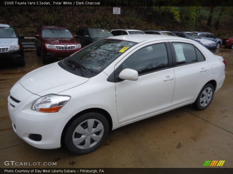 Polar White / Dark Charcoal 2008 Toyota Yaris S Sedan