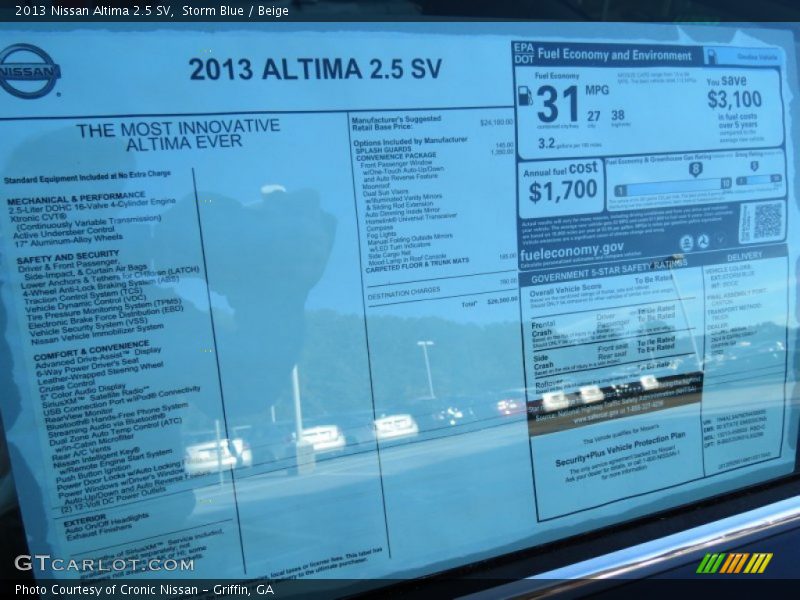 Storm Blue / Beige 2013 Nissan Altima 2.5 SV