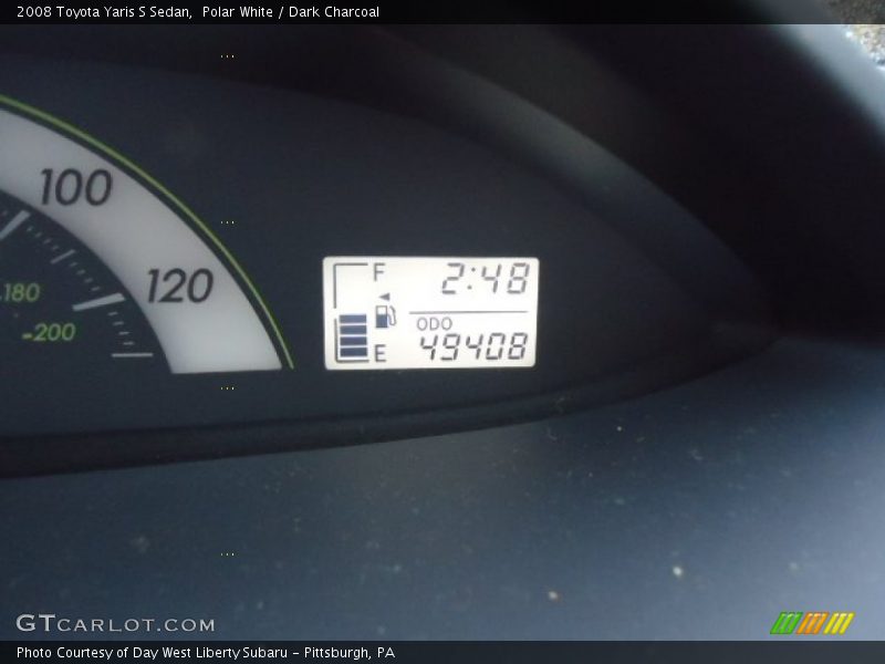 Polar White / Dark Charcoal 2008 Toyota Yaris S Sedan