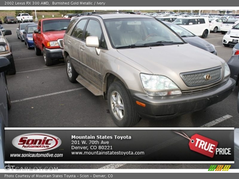 Burnished Gold Metallic / Ivory 2002 Lexus RX 300 AWD