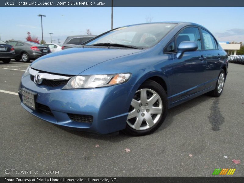 Atomic Blue Metallic / Gray 2011 Honda Civic LX Sedan