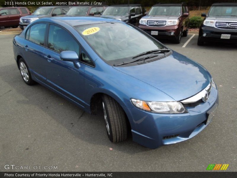 Atomic Blue Metallic / Gray 2011 Honda Civic LX Sedan
