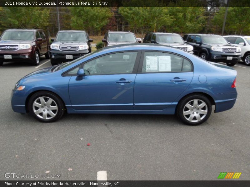 Atomic Blue Metallic / Gray 2011 Honda Civic LX Sedan