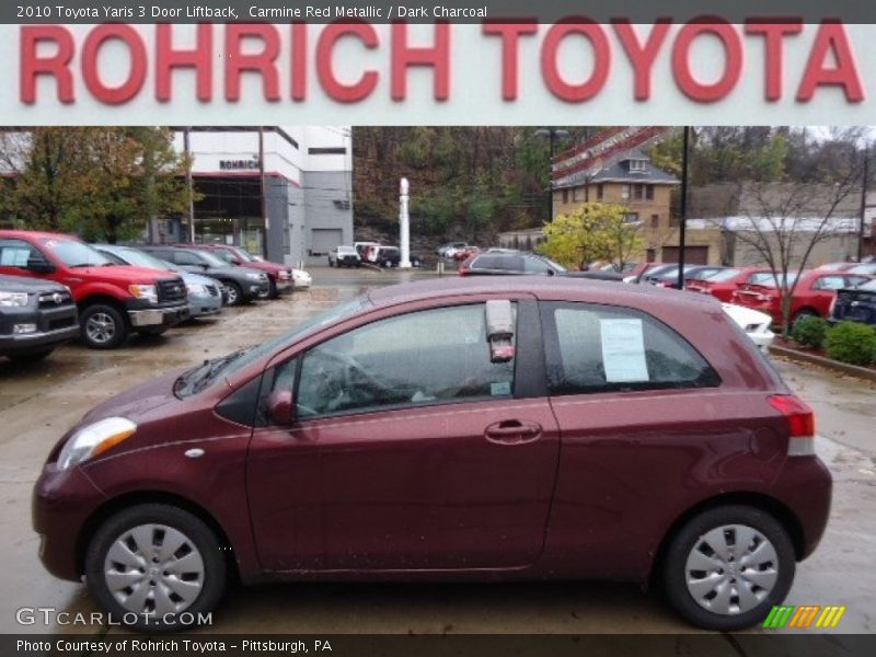 Carmine Red Metallic / Dark Charcoal 2010 Toyota Yaris 3 Door Liftback