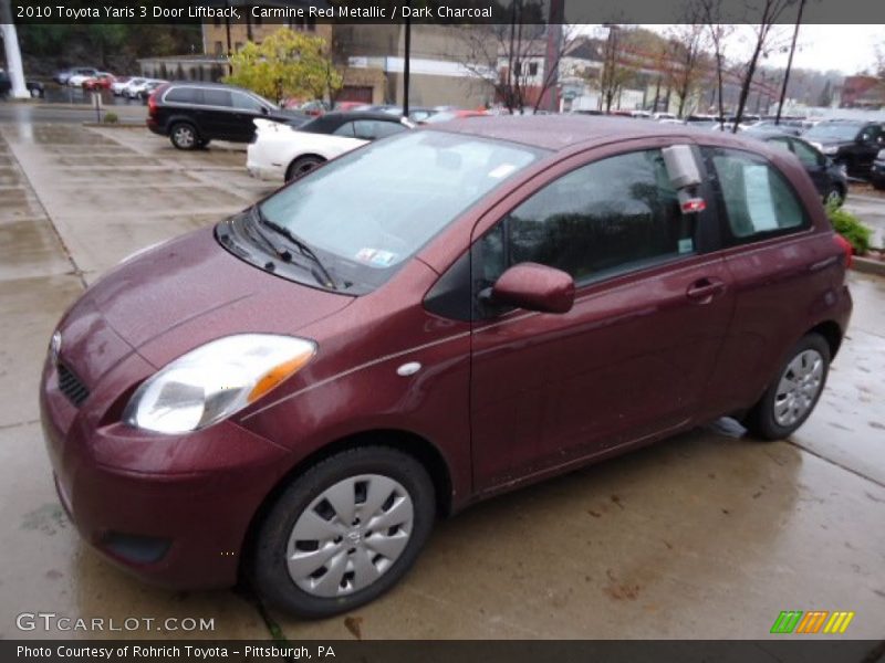 Carmine Red Metallic / Dark Charcoal 2010 Toyota Yaris 3 Door Liftback