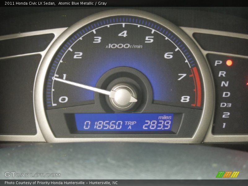 Atomic Blue Metallic / Gray 2011 Honda Civic LX Sedan