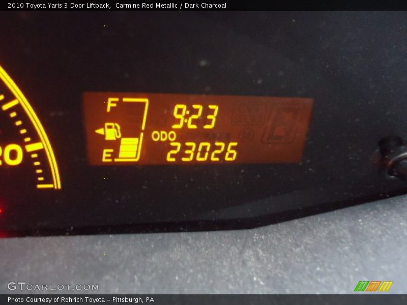 Carmine Red Metallic / Dark Charcoal 2010 Toyota Yaris 3 Door Liftback