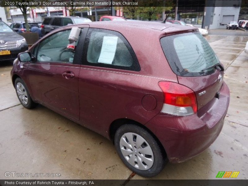 Carmine Red Metallic / Dark Charcoal 2010 Toyota Yaris 3 Door Liftback