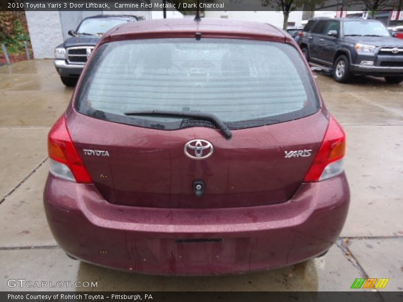 Carmine Red Metallic / Dark Charcoal 2010 Toyota Yaris 3 Door Liftback