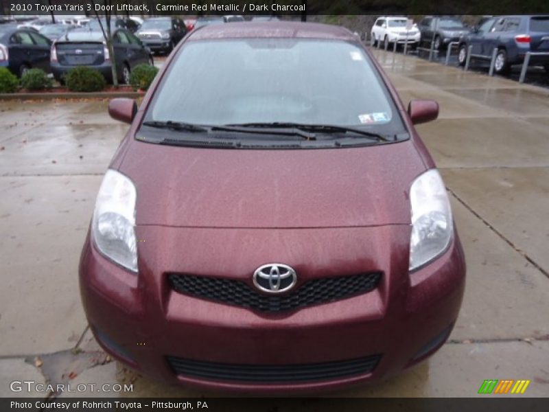 Carmine Red Metallic / Dark Charcoal 2010 Toyota Yaris 3 Door Liftback