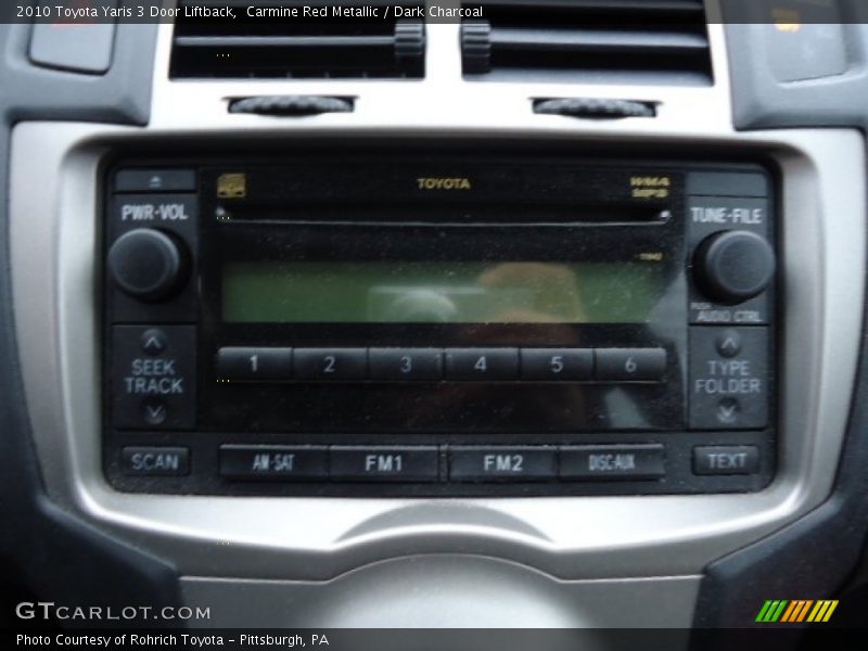 Carmine Red Metallic / Dark Charcoal 2010 Toyota Yaris 3 Door Liftback