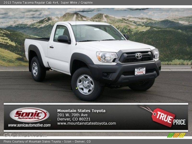 Super White / Graphite 2013 Toyota Tacoma Regular Cab 4x4