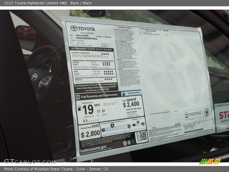 Black / Black 2013 Toyota Highlander Limited 4WD