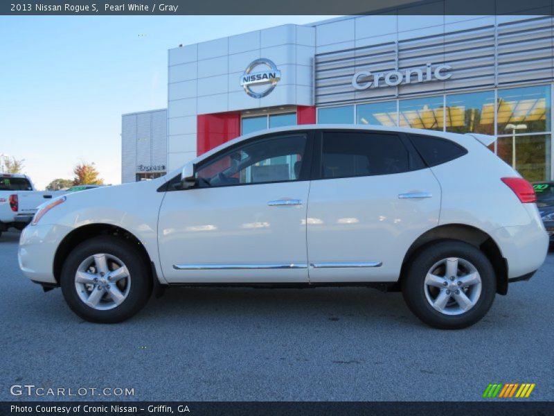 Pearl White / Gray 2013 Nissan Rogue S