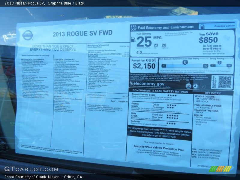 Graphite Blue / Black 2013 Nissan Rogue SV