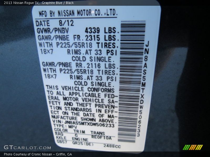 Graphite Blue / Black 2013 Nissan Rogue SV
