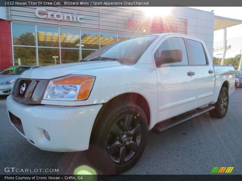 Blizzard White / Sport Apperance Gray/Charcoal 2012 Nissan Titan SV Crew Cab