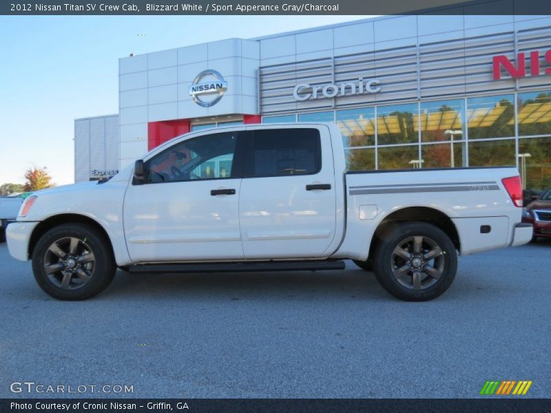 Blizzard White / Sport Apperance Gray/Charcoal 2012 Nissan Titan SV Crew Cab