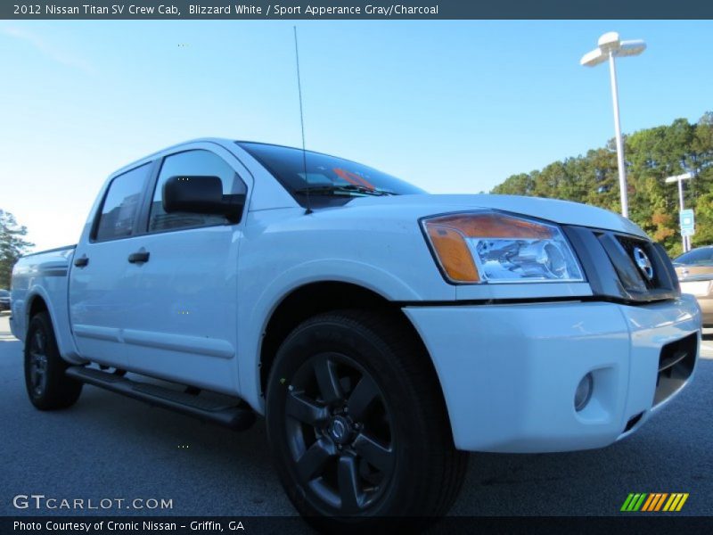 Blizzard White / Sport Apperance Gray/Charcoal 2012 Nissan Titan SV Crew Cab