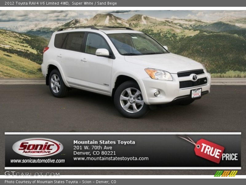 Super White / Sand Beige 2012 Toyota RAV4 V6 Limited 4WD