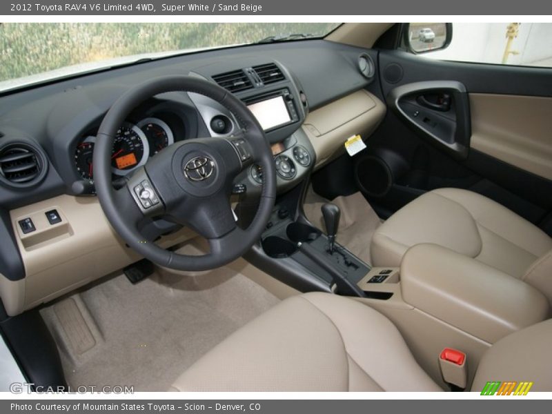 Super White / Sand Beige 2012 Toyota RAV4 V6 Limited 4WD