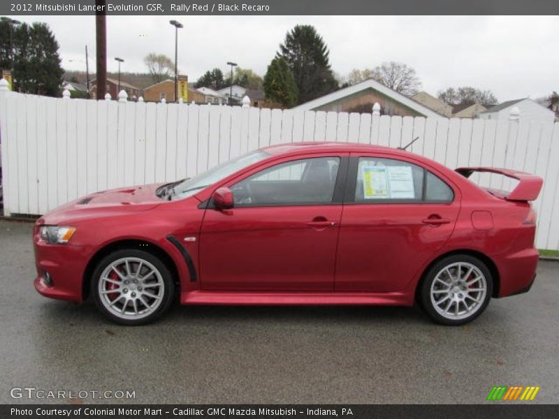  2012 Lancer Evolution GSR Rally Red