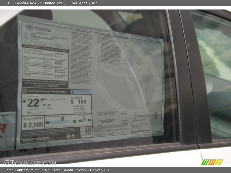 Super White / Ash 2012 Toyota RAV4 V6 Limited 4WD