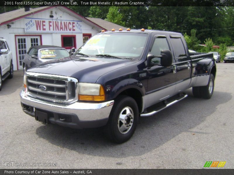 True Blue Metallic / Medium Graphite 2001 Ford F350 Super Duty XLT Crew Cab