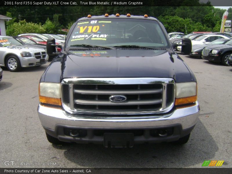 True Blue Metallic / Medium Graphite 2001 Ford F350 Super Duty XLT Crew Cab