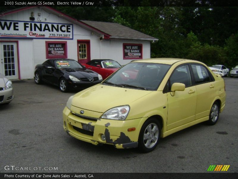 Electric Yellow / Gray 2003 Suzuki Aerio GS Sedan