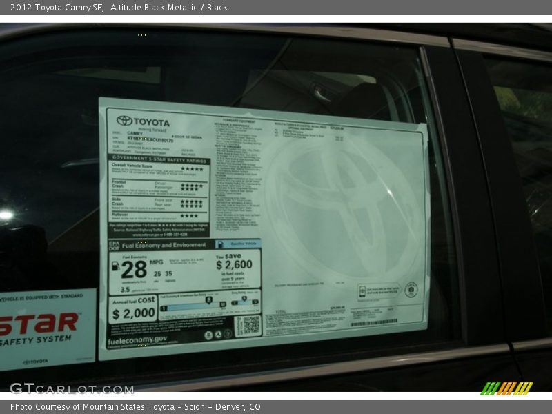 Attitude Black Metallic / Black 2012 Toyota Camry SE