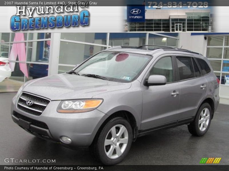 Steel Gray / Gray 2007 Hyundai Santa Fe Limited 4WD