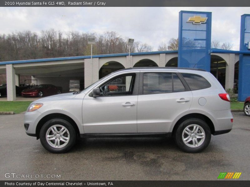 Radiant Silver / Gray 2010 Hyundai Santa Fe GLS 4WD