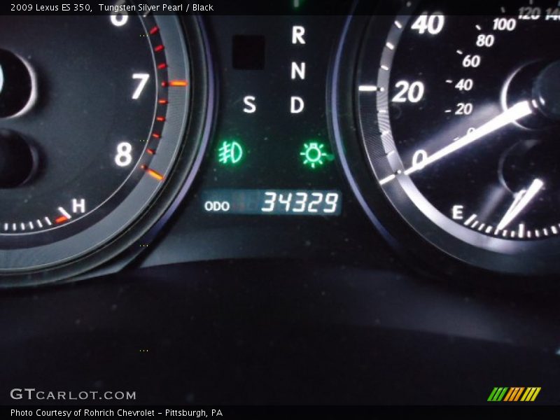 Tungsten Silver Pearl / Black 2009 Lexus ES 350