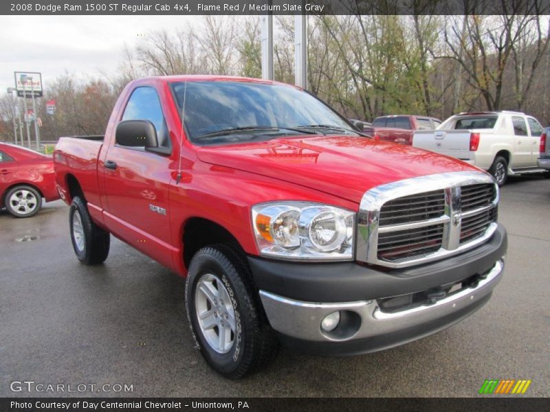 Flame Red / Medium Slate Gray 2008 Dodge Ram 1500 ST Regular Cab 4x4