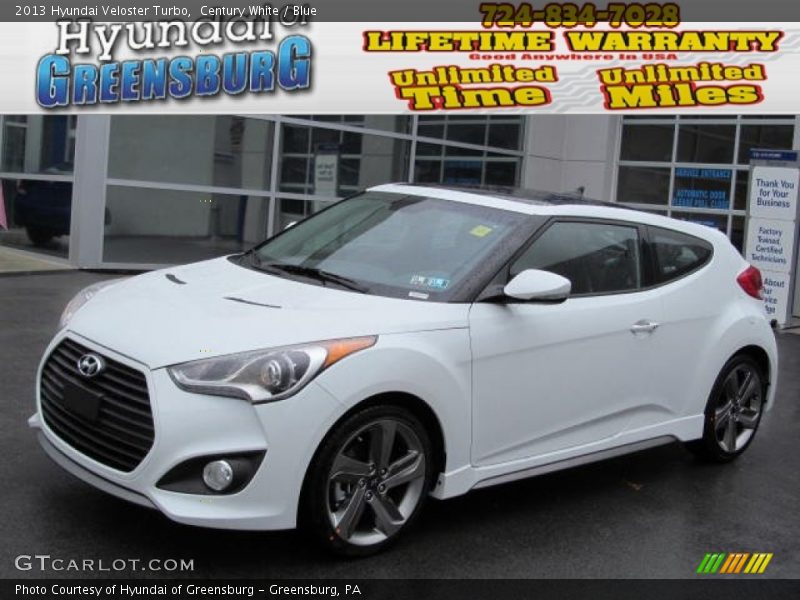 Century White / Blue 2013 Hyundai Veloster Turbo