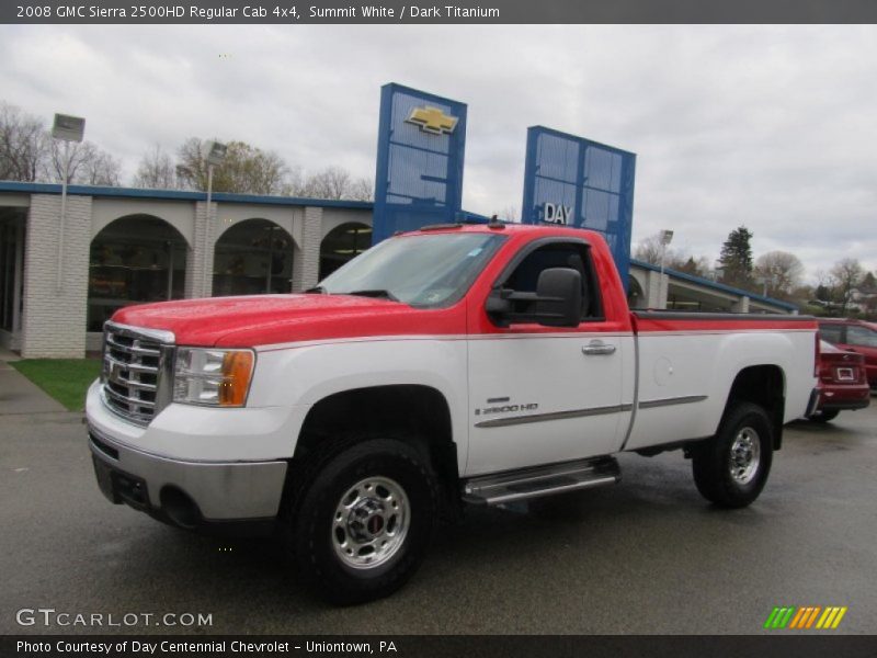 Summit White / Dark Titanium 2008 GMC Sierra 2500HD Regular Cab 4x4