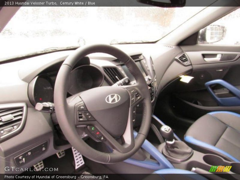 Century White / Blue 2013 Hyundai Veloster Turbo
