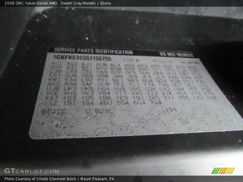 Stealth Gray Metallic / Ebony 2008 GMC Yukon Denali AWD