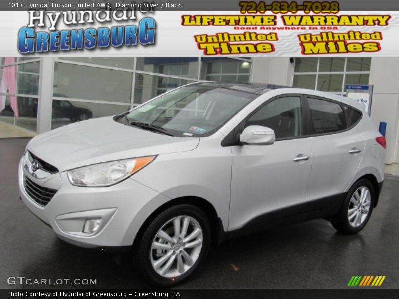 Diamond Silver / Black 2013 Hyundai Tucson Limited AWD