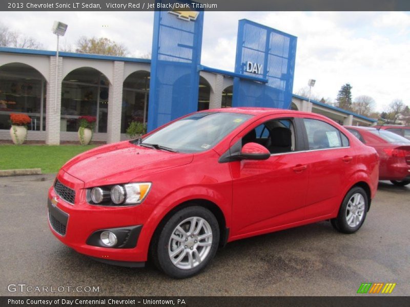 Victory Red / Jet Black/Dark Titanium 2013 Chevrolet Sonic LT Sedan