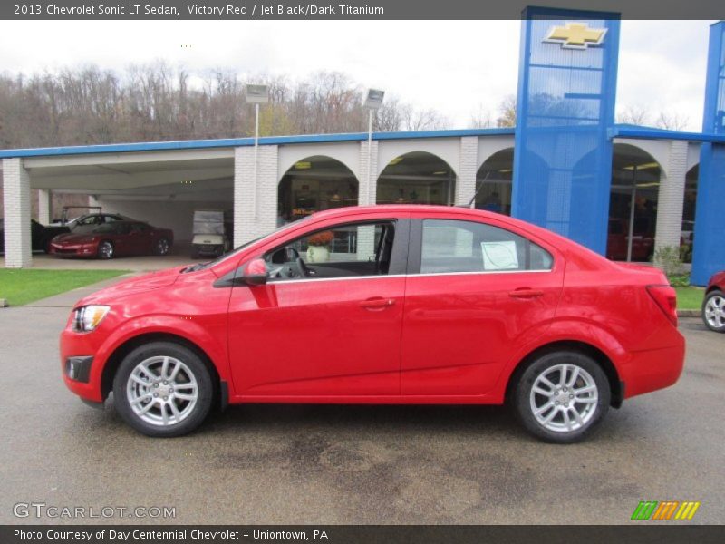 Victory Red / Jet Black/Dark Titanium 2013 Chevrolet Sonic LT Sedan