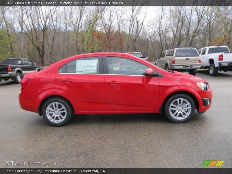 Victory Red / Jet Black/Dark Titanium 2013 Chevrolet Sonic LT Sedan