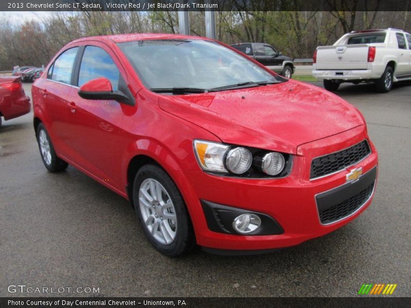 Victory Red / Jet Black/Dark Titanium 2013 Chevrolet Sonic LT Sedan