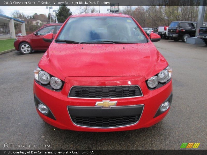 Victory Red / Jet Black/Dark Titanium 2013 Chevrolet Sonic LT Sedan