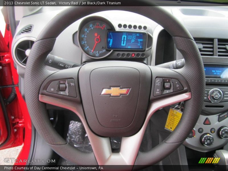 Victory Red / Jet Black/Dark Titanium 2013 Chevrolet Sonic LT Sedan