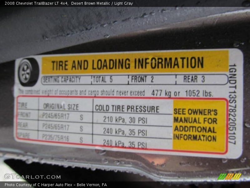 Desert Brown Metallic / Light Gray 2008 Chevrolet TrailBlazer LT 4x4