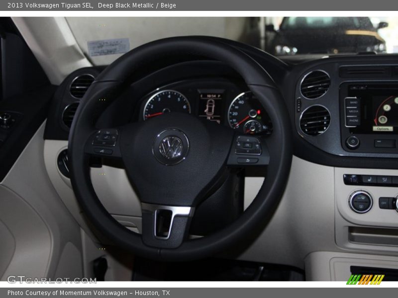 Deep Black Metallic / Beige 2013 Volkswagen Tiguan SEL