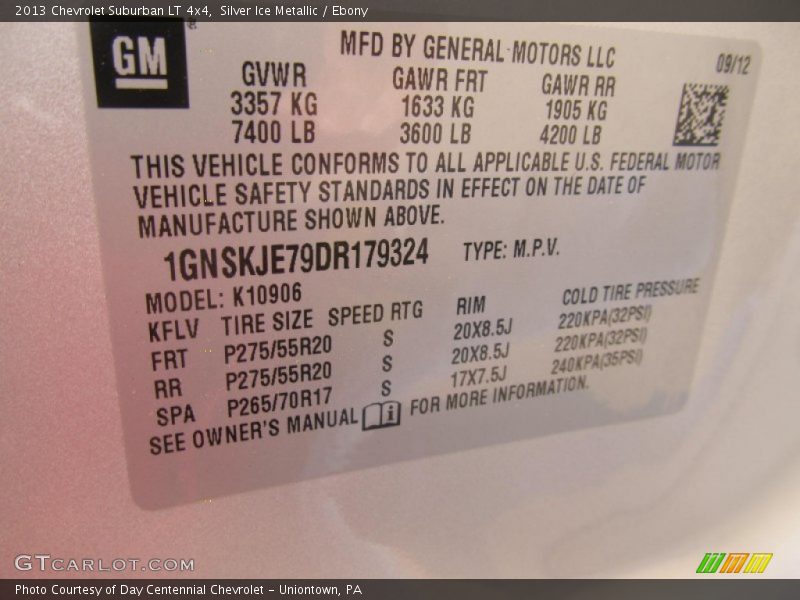Silver Ice Metallic / Ebony 2013 Chevrolet Suburban LT 4x4