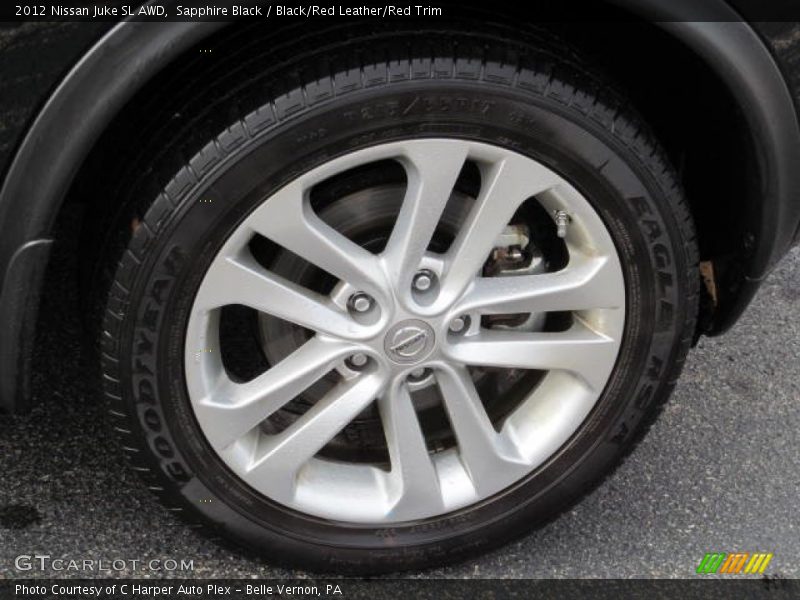 Sapphire Black / Black/Red Leather/Red Trim 2012 Nissan Juke SL AWD